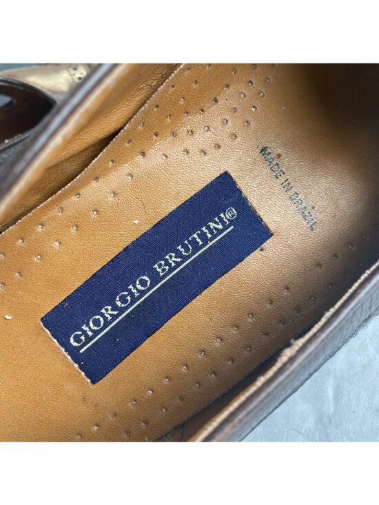 VTG Giorgio Brutini Shoes Mens Size 10D Brown Tassel Loafers Leather SlipOn 9469 main image 13